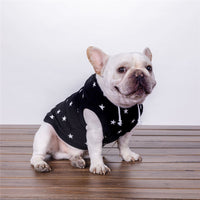 HKM-801683 Small Dog Hoodie with Cap - Casual Cotton Style in Black and White, Sizes XS to XXL