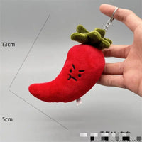 HKM-801875 Creative Cartoon Vegetable Plush Keychain - Funny Garlic, Green Onion, Ginger, Pepper Doll