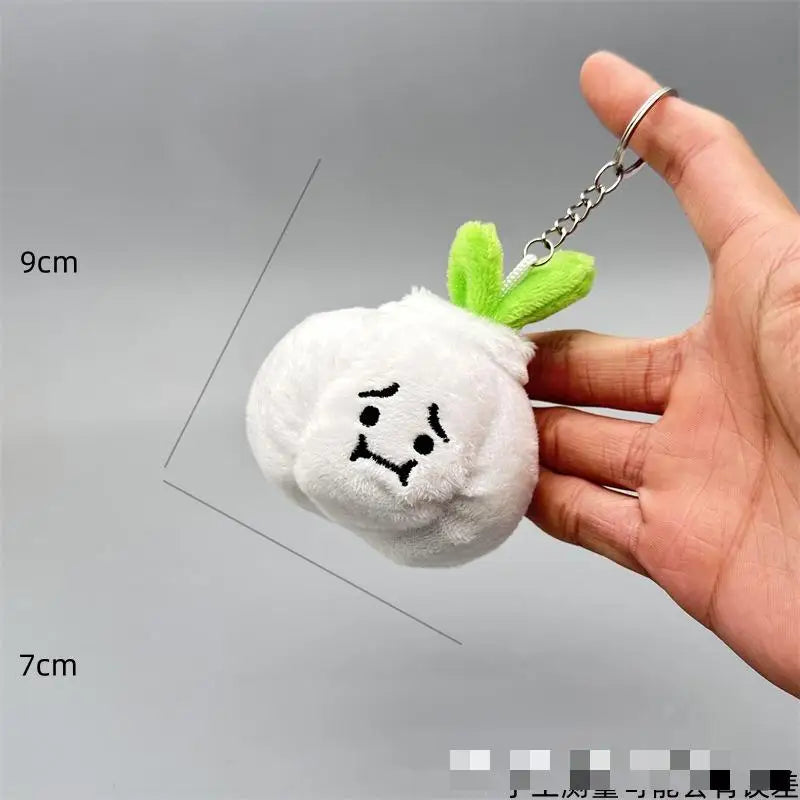 HKM-801875 Creative Cartoon Vegetable Plush Keychain - Funny Garlic, Green Onion, Ginger, Pepper Doll