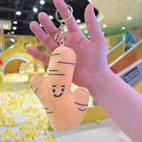 HKM-801875 Creative Cartoon Vegetable Plush Keychain - Funny Garlic, Green Onion, Ginger, Pepper Doll