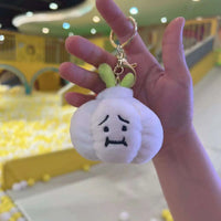 HKM-801875 Creative Cartoon Vegetable Plush Keychain - Funny Garlic, Green Onion, Ginger, Pepper Doll