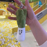 HKM-801875 Creative Cartoon Vegetable Plush Keychain - Funny Garlic, Green Onion, Ginger, Pepper Doll