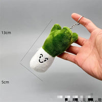 HKM-801875 Creative Cartoon Vegetable Plush Keychain - Funny Garlic, Green Onion, Ginger, Pepper Doll