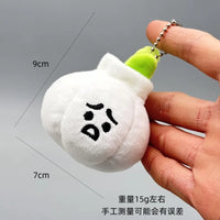 HKM-801875 Creative Cartoon Vegetable Plush Keychain - Funny Garlic, Green Onion, Ginger, Pepper Doll