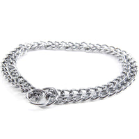 HKM-801875 Double Row Stainless Steel Dog Collar - Durable Design, 2.0x30cm & 3.0x50cm Sizes Available