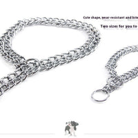 HKM-801875 Double Row Stainless Steel Dog Collar - Durable Design, 2.0x30cm & 3.0x50cm Sizes Available
