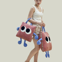 HKM-801939 Thickened Fleece-Lined Big Eyes Pillow and Quilt Combo - Various Colors Available