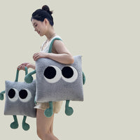 HKM-801939 Thickened Fleece-Lined Big Eyes Pillow and Quilt Combo - Various Colors Available