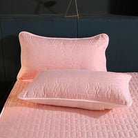 HKM-802003 Waterproof Anti-Mite Clip Cotton Pillowcase - Multiple Solid Color Options Available