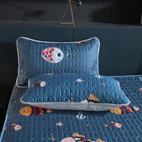 HKM-802003 Waterproof Anti-Mite Clip Cotton Pillowcase - Multiple Solid Color Options Available