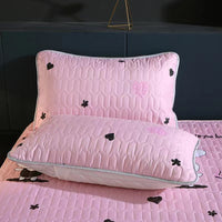HKM-802003 Waterproof Anti-Mite Clip Cotton Pillowcase - Multiple Solid Color Options Available