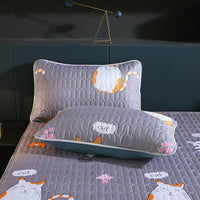 HKM-802003 Waterproof Anti-Mite Clip Cotton Pillowcase - Multiple Solid Color Options Available