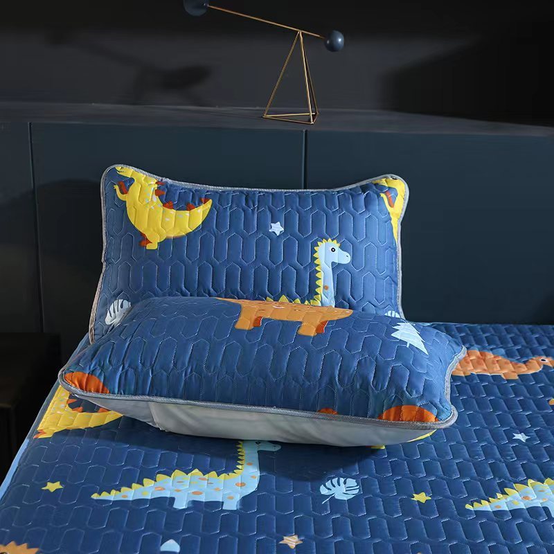 HKM-802003 Waterproof Anti-Mite Clip Cotton Pillowcase - Multiple Solid Color Options Available