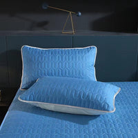 HKM-802003 Waterproof Anti-Mite Clip Cotton Pillowcase - Multiple Solid Color Options Available