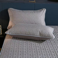 HKM-802003 Waterproof Anti-Mite Clip Cotton Pillowcase - Multiple Solid Color Options Available