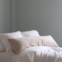 HKM-802195 Pure Linen Double Long Pillowcase - Solid White, Multiple Sizes Available