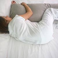 HKM-802195 Pure Linen Double Long Pillowcase - Solid White, Multiple Sizes Available