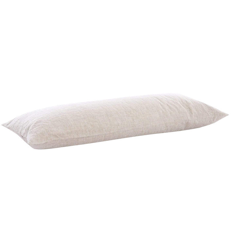 HKM-802195 Pure Linen Double Long Pillowcase - Solid White, Multiple Sizes Available