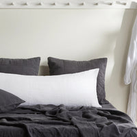 HKM-802195 Pure Linen Double Long Pillowcase - Solid White, Multiple Sizes Available
