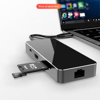 HKM-802451 7-in-1 Type-C Multi-Function Dock with HDMI, SD, TF, and USB3.0 Ports
