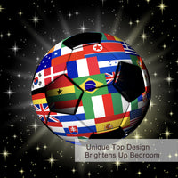 HKM-802515 3D Soccer Ball Microfiber Duvet Cover Set with World Flags Print for Teen Boys
