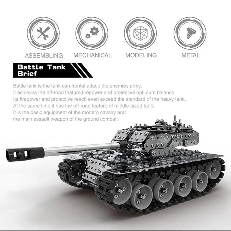 HKM-802771 3D Metal Building Block Set for Kids - Construction and DIY Assembly Educational Toy
