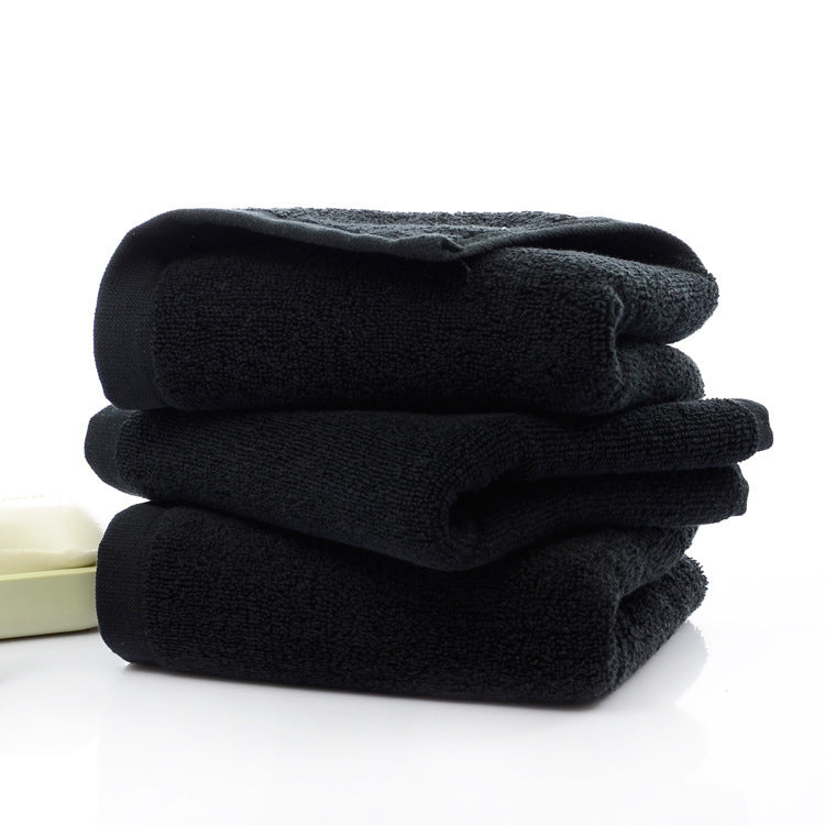 HKM-802771 Black Cotton Towels, 21 Strands, 35x75cm, Soft and Durable Material