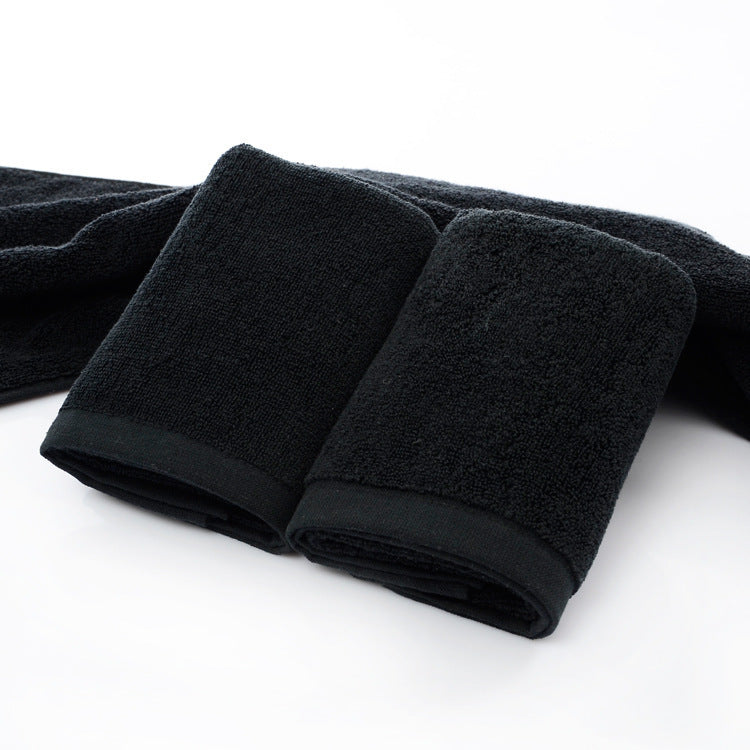 HKM-802771 Black Cotton Towels, 21 Strands, 35x75cm, Soft and Durable Material