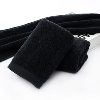 HKM-802771 Black Cotton Towels, 21 Strands, 35x75cm, Soft and Durable Material