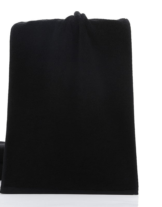 HKM-802771 Black Cotton Towels, 21 Strands, 35x75cm, Soft and Durable Material