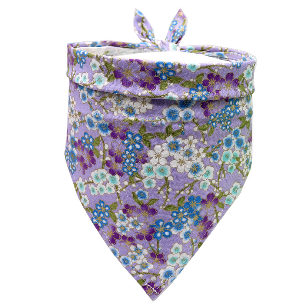 HKM-802899 Cotton Triangle Scarf for Pets - Dog and Wind Style, 63x43x43 cm