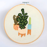 HKM-803027 Embroidered Cotton Canvas Flower Material Package, 30x30cm