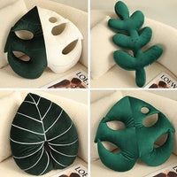 HKM-803027 Lifelike Plush Green Leaf Cushion for Garden Room and Sofa Decor