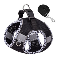 HKM-803027 Reflective Plaid Dog Harness with Traction Rope - Multiple Colors Available