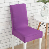 HKM-803091 Solid Color Stretch Chair Cover - Fits Back Height 45-55cm, Seat Length & Width 40-50cm