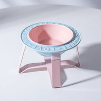 HKM-803219 Ceramic Cat and Dog Bowl with Anti-Tumble Rack and Neck Protection