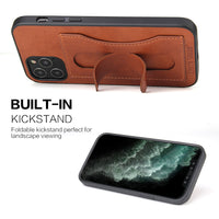 HKM-803283 Leather Back Cover Phone Case Holder Compatible with iPhone and Samsung Models