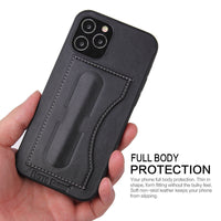 HKM-803283 Leather Back Cover Phone Case Holder Compatible with iPhone and Samsung Models