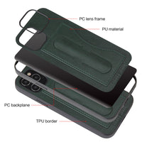 HKM-803283 Leather Back Cover Phone Case Holder Compatible with iPhone and Samsung Models