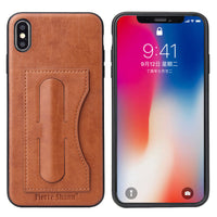 HKM-803283 Leather Back Cover Phone Case Holder Compatible with iPhone and Samsung Models