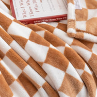 HKM-803347 Cozy Checkered Flannel Blanket in Various Sizes and Colors