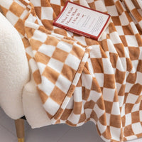 HKM-803347 Cozy Checkered Flannel Blanket in Various Sizes and Colors