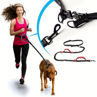 HKM-803539 Adjustable Hands-Free Dog Leash with Durable Nylon Waist Belt for Running and Walking