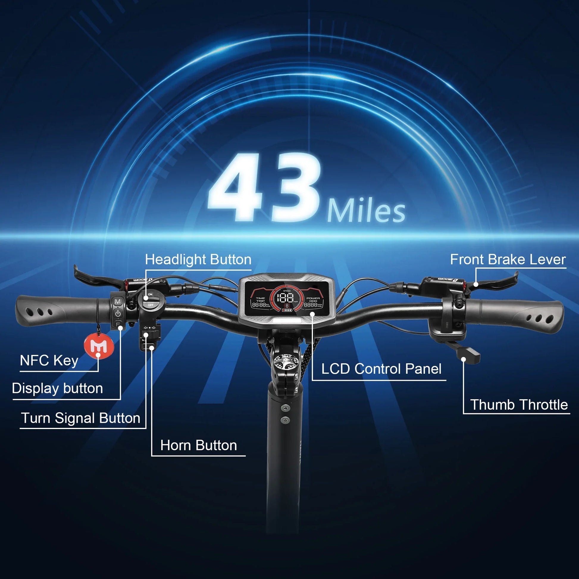 KTX-803539 YUME Hawk 10 Inch Off Road Electric Scooter with Adjustable Suspension and Bluetooth Control