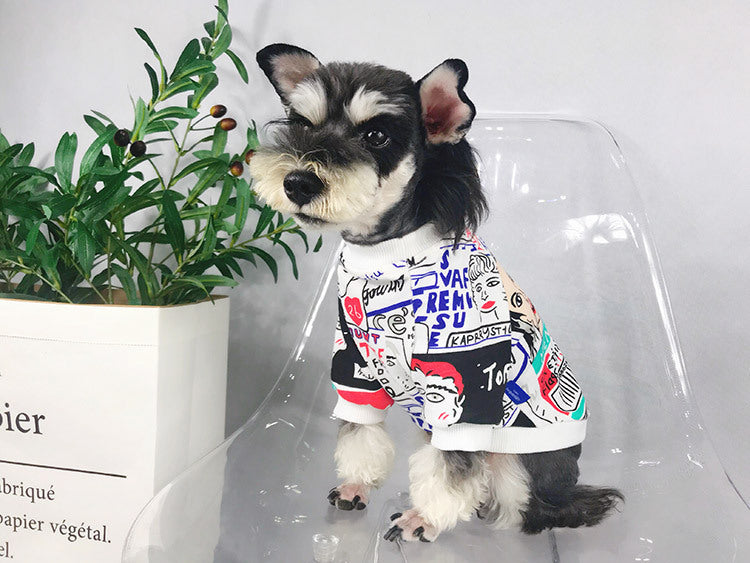 HKM-803603 Cozy Cotton Leisure Sweater for Schnauzers, Shiba Inus, and Bichon Dogs - Sizes L to 3XL