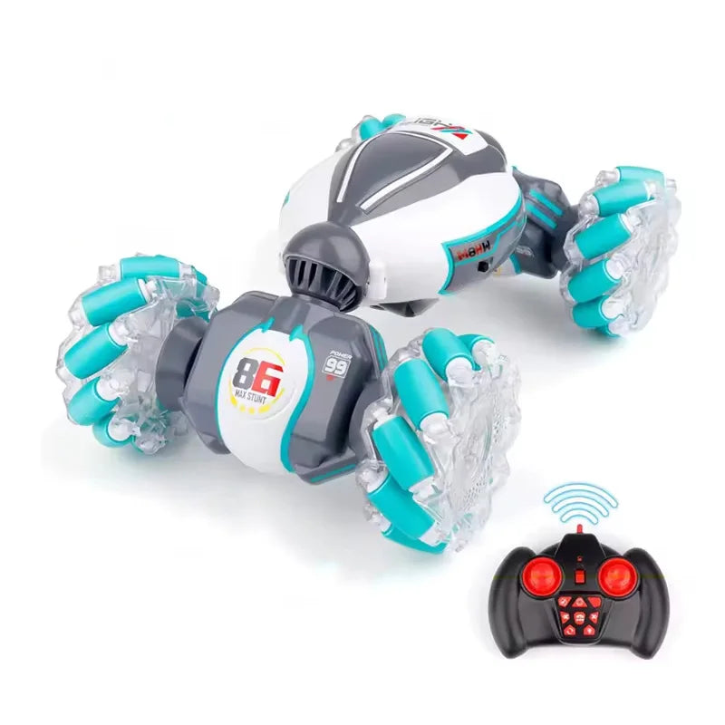 HKM-803603 Remote Control Stunt Drift Car with Light and Music, 2.4G 1/18 Scale, Double-Sided, Hand-Sensing Driving