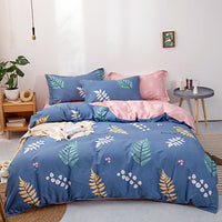 HKM-803667 Floral Twill Cotton Four-Piece Quilt Cover Set in Various Sizes