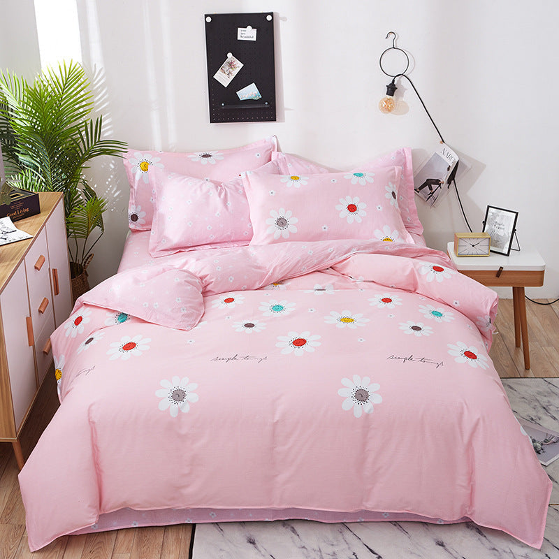 HKM-803667 Floral Twill Cotton Four-Piece Quilt Cover Set in Various Sizes