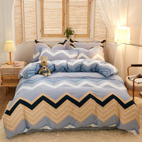 HKM-803667 Floral Twill Cotton Four-Piece Quilt Cover Set in Various Sizes