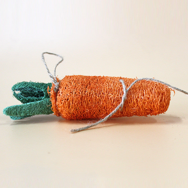 HKM-803667 Natural Loofah Molar Toy for Dogs, Cats, and Rabbits - Safe & Gentle Chewing Fun